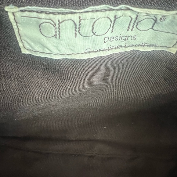 Vintage Dark Brown Leather Clutch Antonia‎ designs - Picture 7 of 8
